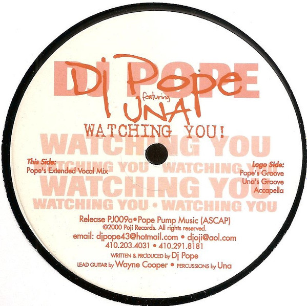 DJ Pope - Watching You! - Used Vinyl Record 12" image 3