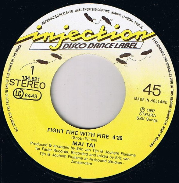 Mai Tai - Fight Fire With Fire - Used Vinyl Record 7" image 2