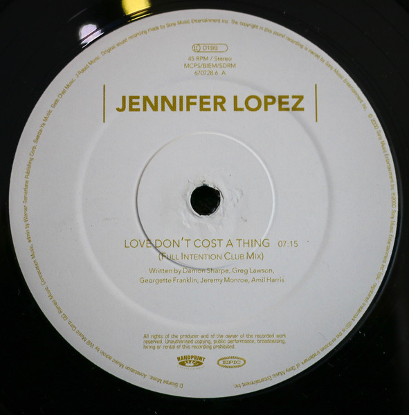 Jennifer Lopez - Love Don't Cost A Thing - Used Vinyl Record 12" image 3