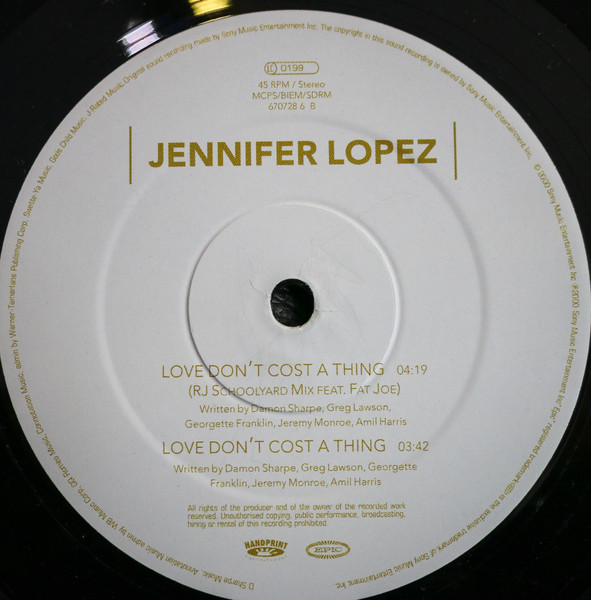 Jennifer Lopez - Love Don't Cost A Thing - Used Vinyl Record 12" image 4