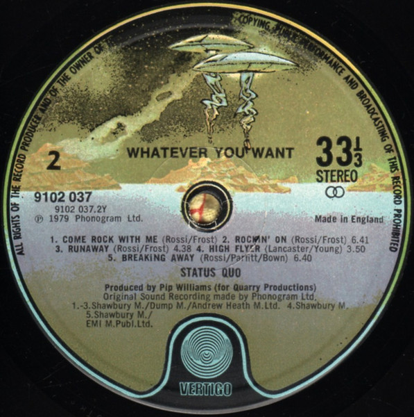 Status Quo - Whatever You Want - Used Vinyl Record image 4