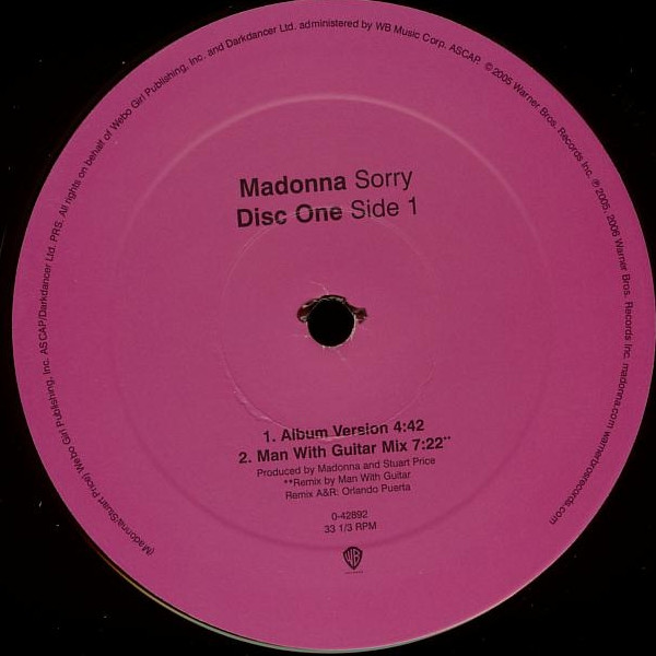 Madonna - Sorry - Vinyl Record 12" image 3