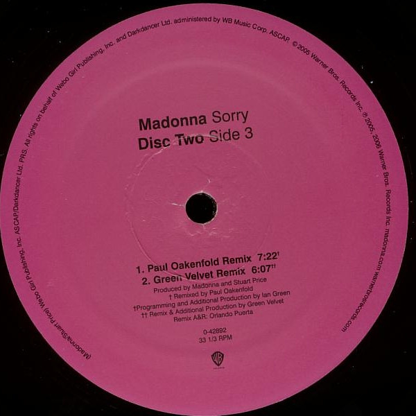 Madonna - Sorry - Vinyl Record 12" image 5