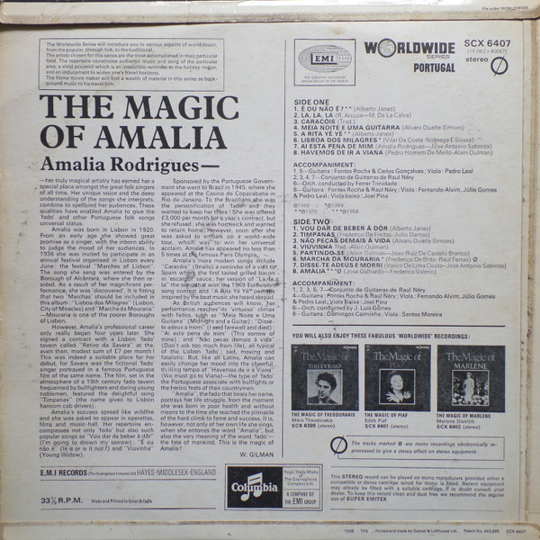 Amalia Rodrigues - Magic Of Amalia - Used Vinyl Record image 2
