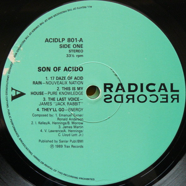 Various - Son Of Acido - Used Vinyl Record image 3