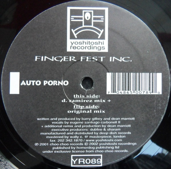 Finger Fest Inc. - Auto Porno (Remixes) - Used Vinyl Record 12" image 4