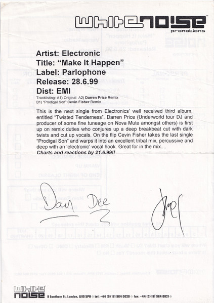 Electronic - Make It Happen - Used Vinyl Record 10" image 6