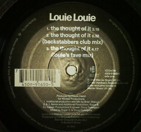 Louie Louie - Thought Of It - Used Vinyl Record 12" image 3