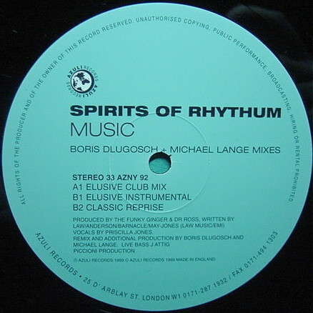 Spirits Of Rhythm - Music (The Boris Dlugosch Mixes) - Used Vinyl Rec image 3