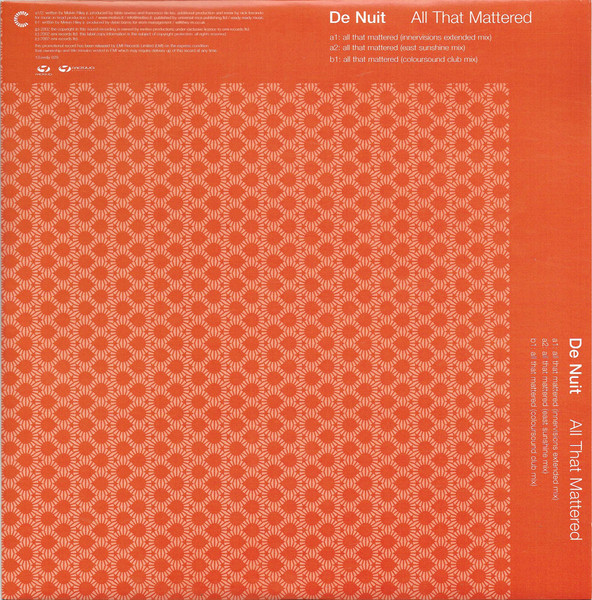 De Nuit - All That Mattered - Used Vinyl Record 12" image 7