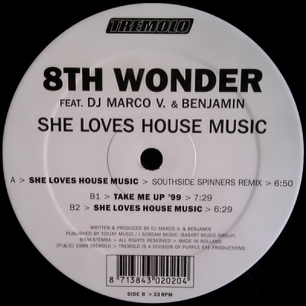 8th Wonder - She Loves House Music - Used Vinyl Record 12" image 3