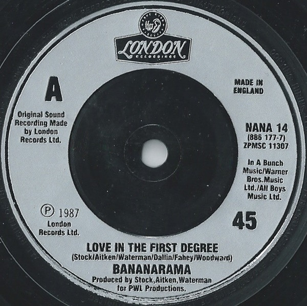 Bananarama - Love In The First Degree - Used Vinyl Record 7" image 3
