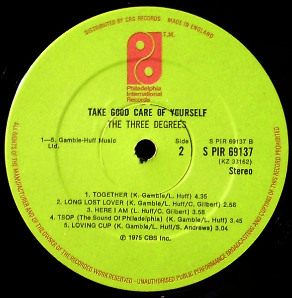 Three Degrees - Take Good Care Of Yourself - Used Vinyl Record image 4
