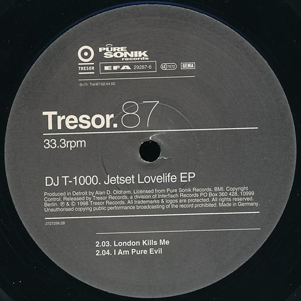 DJ T-1000 - Jetset Lovelife EP - Used Vinyl Record 12" image 2