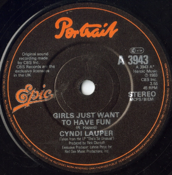 Cyndi Lauper - Girls Just Want To Have Fun - Used Vinyl Record 7" image 3