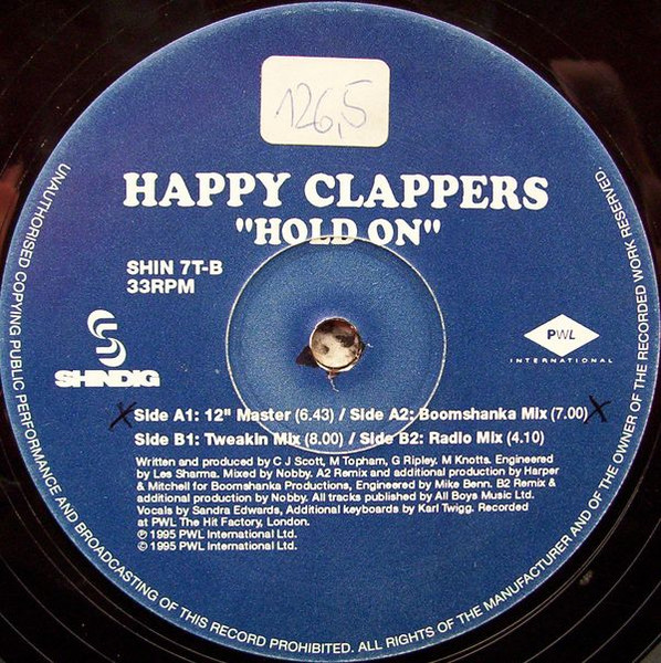 Happy Clappers - Hold On - Used Vinyl Record 12" image 4