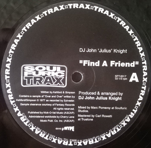 John "Julius" Knight - Find A Friend - Used Vinyl Record 12" image 2