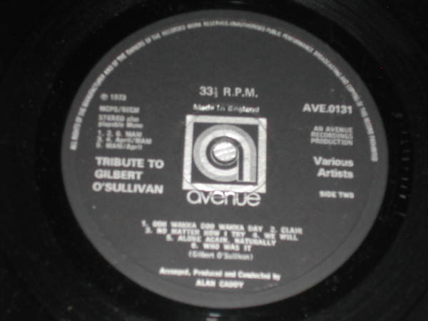 Alan Caddy - Produces The Sound Of Gilbert O'Sullivan - Used Vinyl R image 4