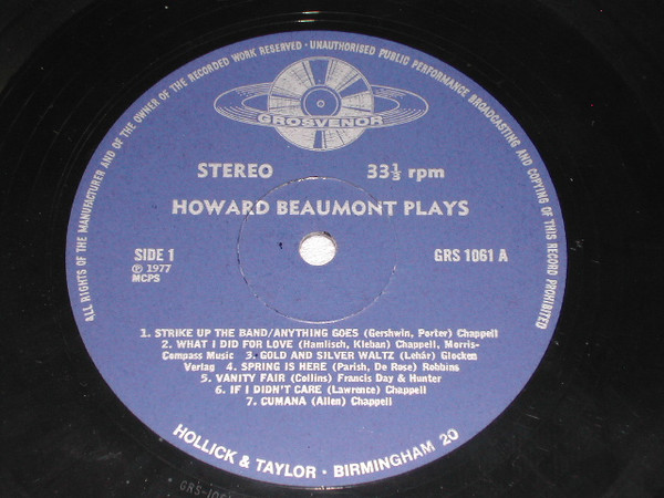 Howard Beaumont - Plays - Used Vinyl Record image 3