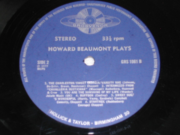 Howard Beaumont - Plays - Used Vinyl Record image 4