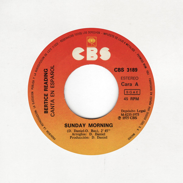 Bertice Reading - Canta En Espanol - Sunday Morning - Used Vinyl Reco image 2