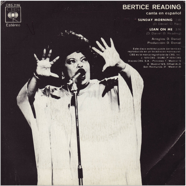 Bertice Reading - Canta En Espanol - Sunday Morning - Used Vinyl Reco image 4