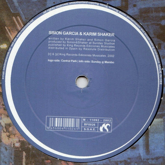 Simon & Shaker - Sunday @ Mambo - Used Vinyl Record 12" image 2