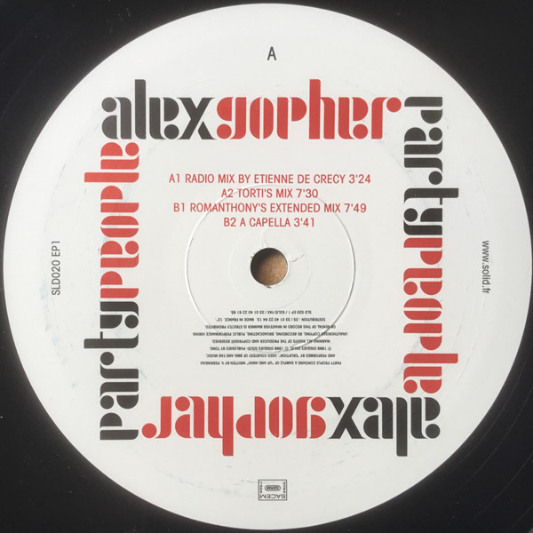 Alex Gopher - Party People Vol. 1 - Used Vinyl Record 12" image 3