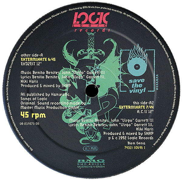 Snap! - Exterminate! - Used Vinyl Record 12" image 3