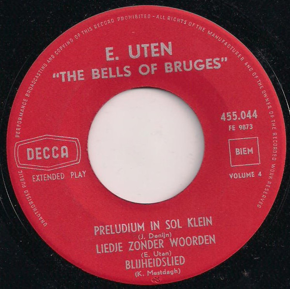 Eugeen Uten - Bells Of Bruges Volume 4 - Used Vinyl Record 7" image 2