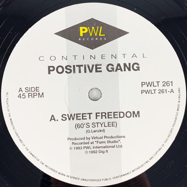 Positive Gang - Sweet Freedom - Used Vinyl Record 12" image 3