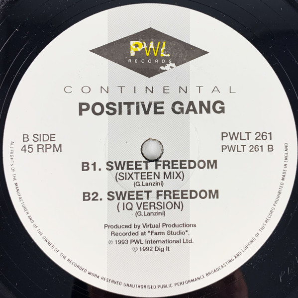 Positive Gang - Sweet Freedom - Used Vinyl Record 12" image 4