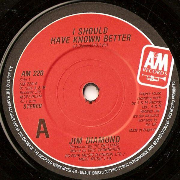 Jim Diamond - I Should Have Known Better - Used Vinyl Record 7" image 3