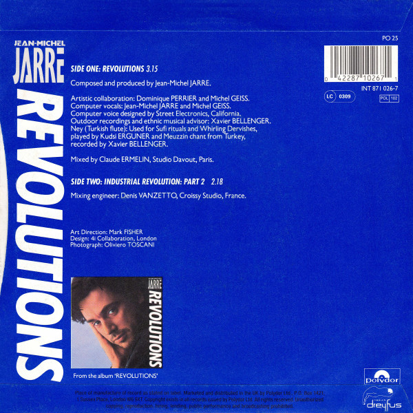 Jean-Michel Jarre - Revolutions - Used Vinyl Record 7" image 2