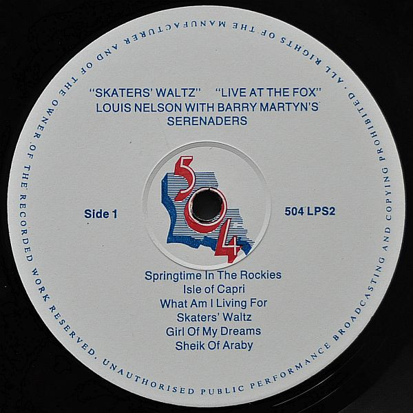 Louis Nelson - Skaters' Waltz - Live At The Fox - Used Vinyl Record image 3