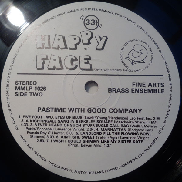 Fine Arts Brass Ense - Pastime With Good Company - Used Vinyl Record image 4