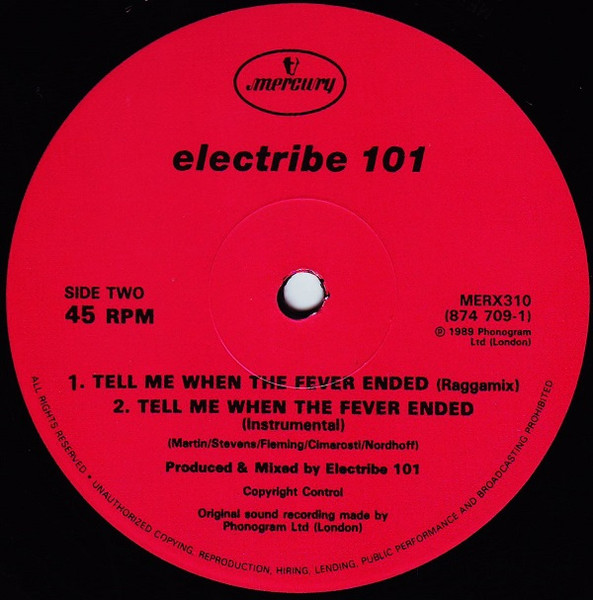 Electribe 101 - Tell Me When The Fever Ended - Used Vinyl Record 12" image 4
