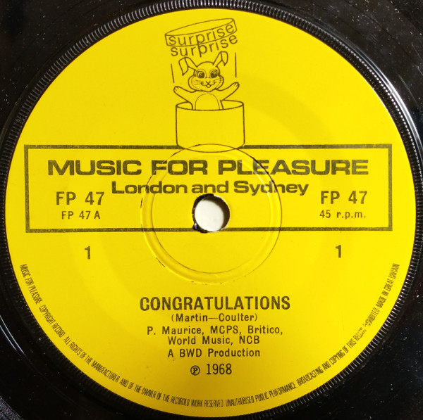 Unknown Artist - Congratulations / Banner Man - Used Vinyl Record 7" image 2