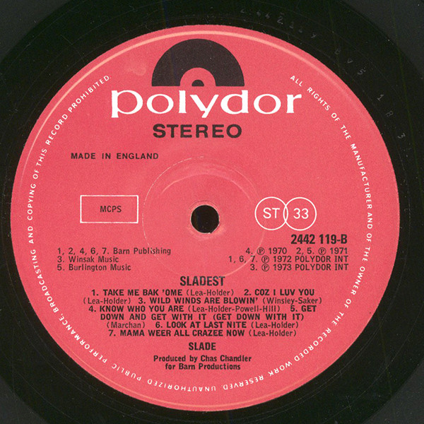 Slade - st - Used Vinyl Record image 3