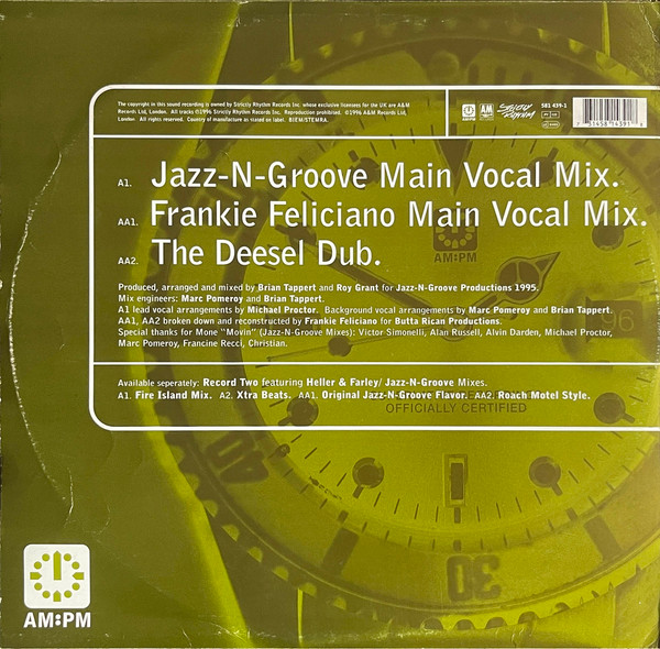 Mone - Movin' (Jazz-N-Groove / Frankie Feliciano Mixes) - Used Vinyl Rec image 2