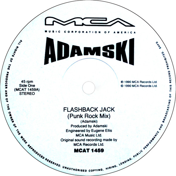 Adamski - Flashback Jack - Used Vinyl Record 12" image 3