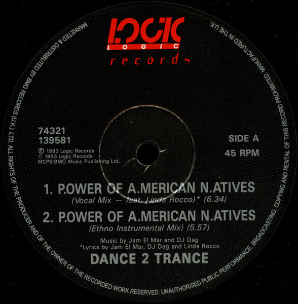 Dance 2 Trance - P.ower Of A.merican N.atives - Used Vinyl Record 12" image 3