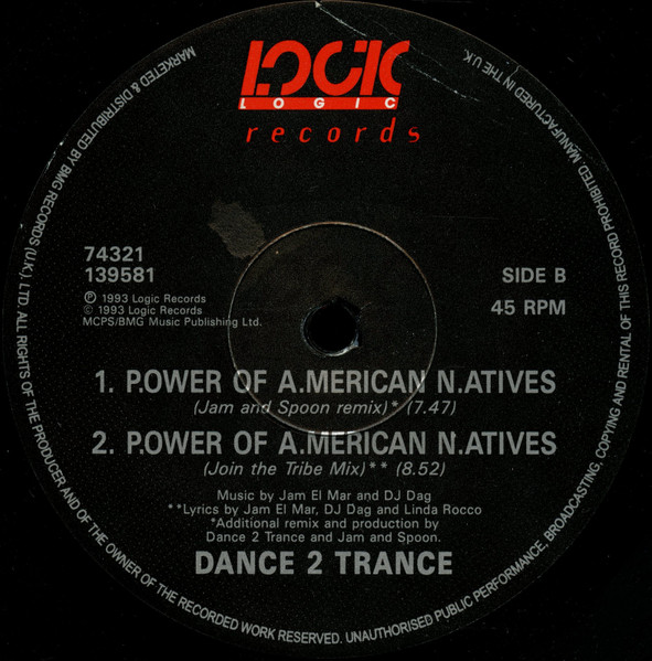 Dance 2 Trance - P.ower Of A.merican N.atives - Used Vinyl Record 12" image 4