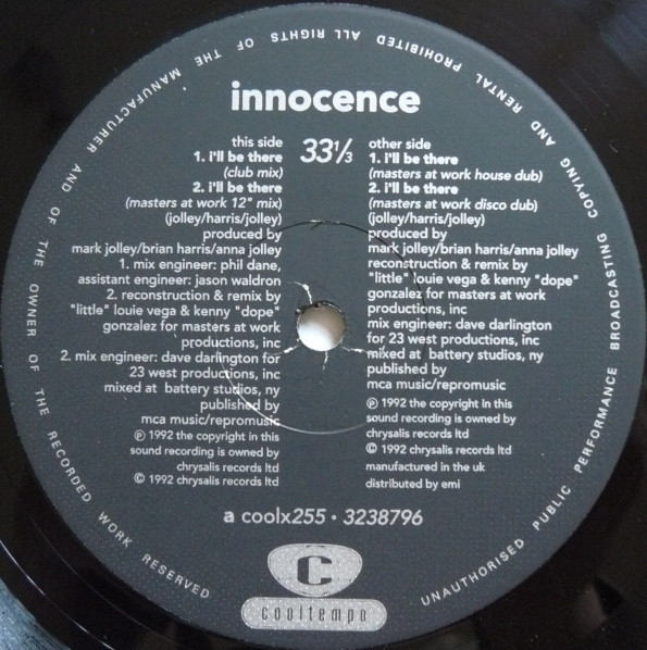 Innocence - I'll Be There - Used Vinyl Record 12" image 3