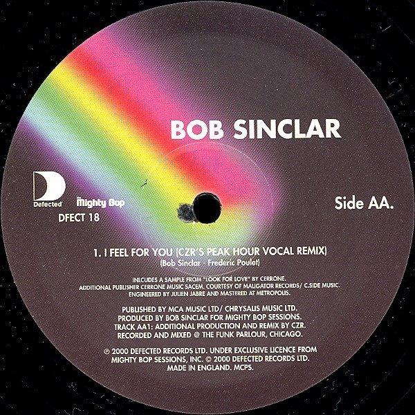Bob Sinclar - I Feel For You - Used Vinyl Record 12" image 3