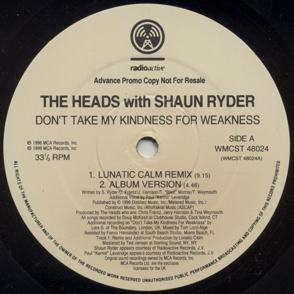 Heads - Don't Take My Kindness For Weakness - Used Vinyl Reco image 2