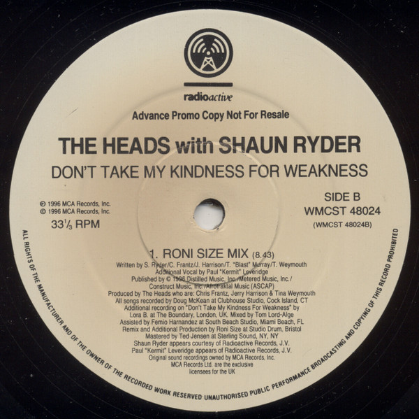 Heads - Don't Take My Kindness For Weakness - Used Vinyl Reco image 3
