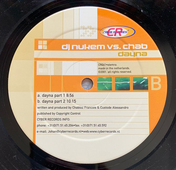 DJ Nukem Vs. Chab - Dayna - Used Vinyl Record 12" image 2