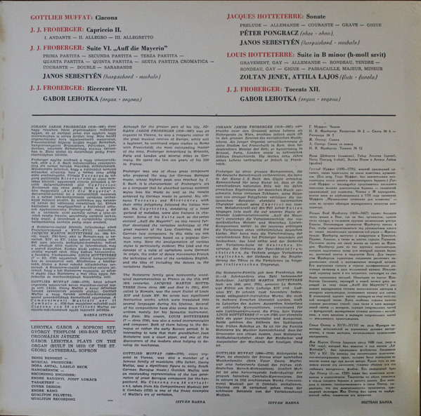 Johann Jakob Froberg - Baroque Chamber Music - Used Vinyl Record image 2