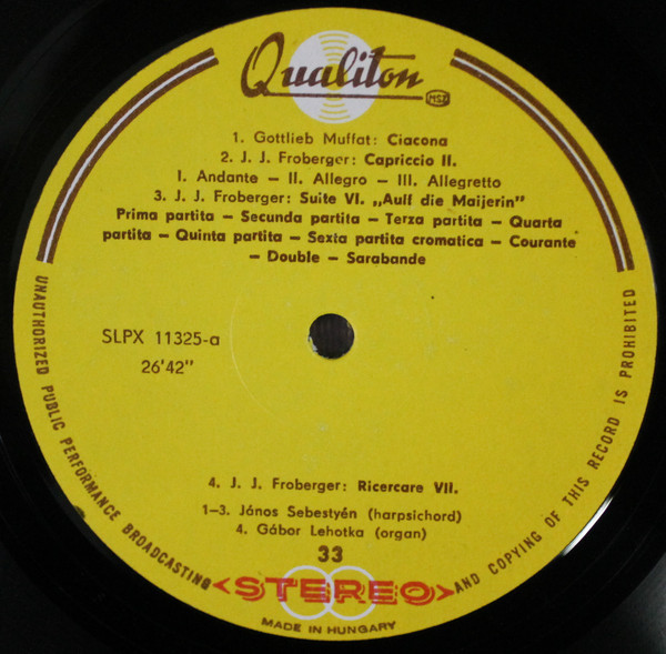 Johann Jakob Froberg - Baroque Chamber Music - Used Vinyl Record image 3